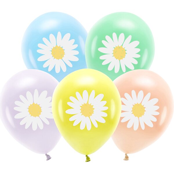 Eco Balloons 30 cm, Daisy, mix: 1pkt/5pc.