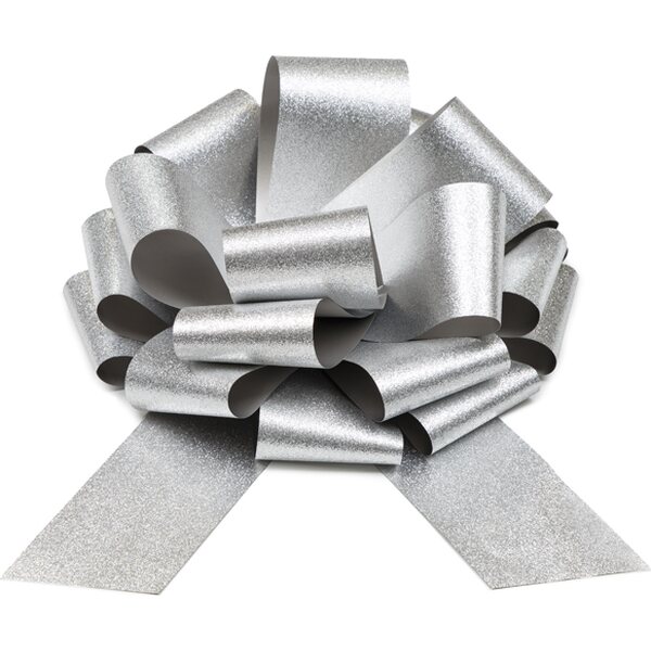 DIY decorative bow, silver, 30 cm