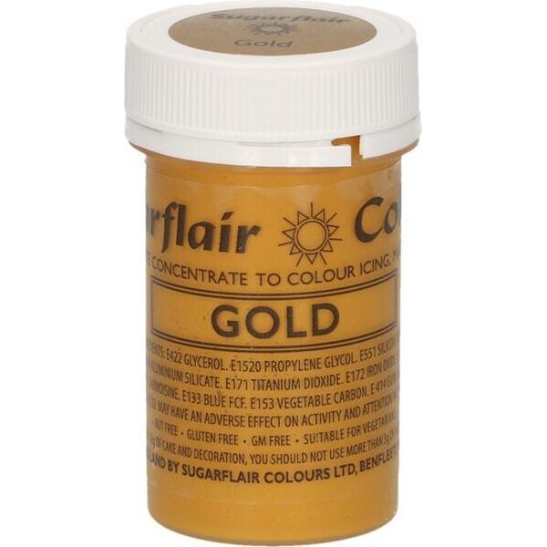 Sugarflair Paste Colour Satin GOLD 25g