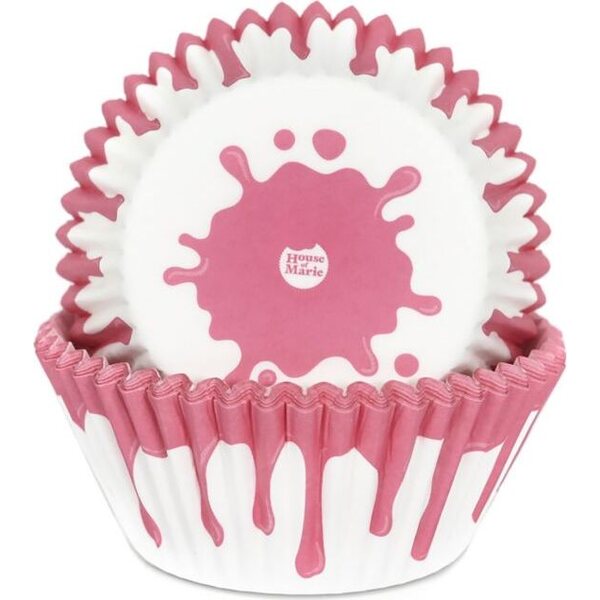 House Of Marie Baking Cup Drip Pink pk/50
