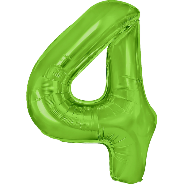 Foil balloon number 4 green 100cm