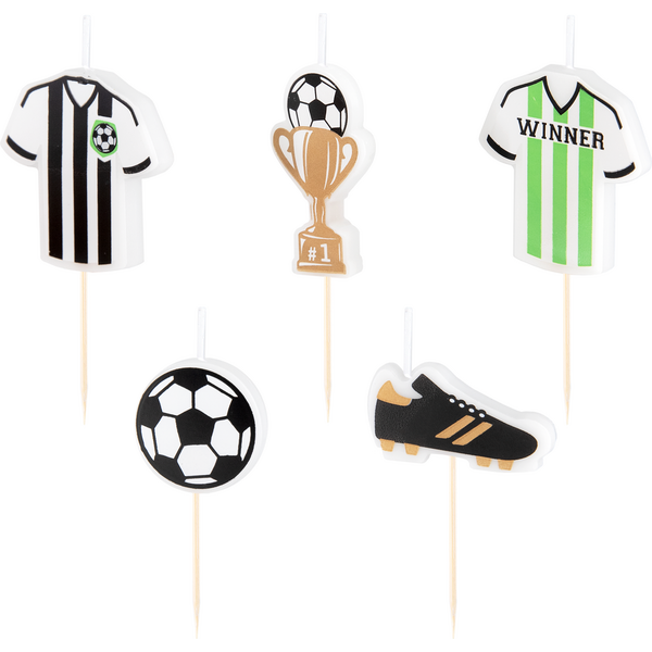 Football birthday candles 5 pcs. set