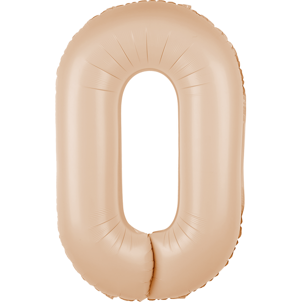 Foil balloon number 0, caramel, 100 cm