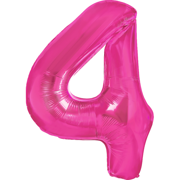 Foil balloon number 4 dark red 100cm