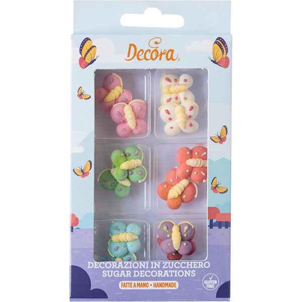 Decora 12 SUGAR DECORATION BUTTERFLIES