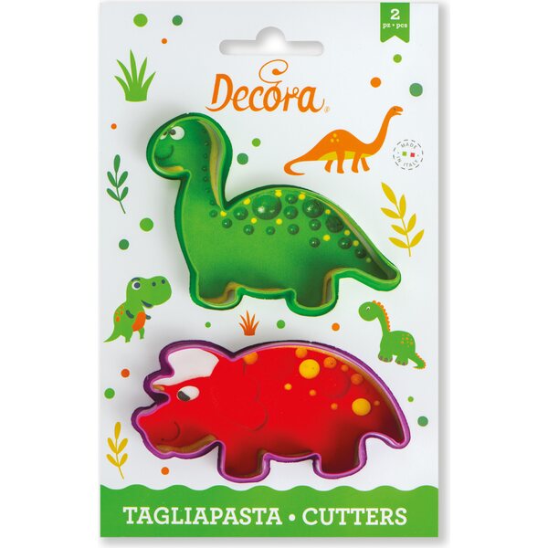 Decora DINO PLASTIC COOKIE CUTTERS SET OF 2