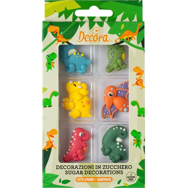 Decora 6 PCS KIT JURASSIC SUGAR DECORATION