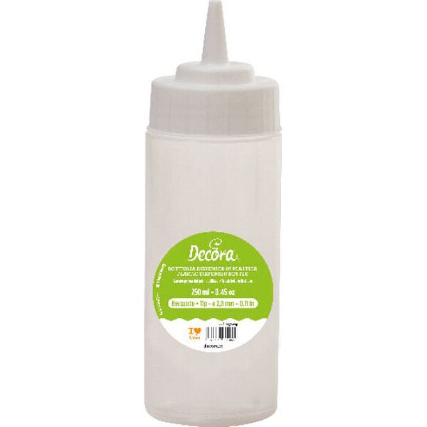 Decora DISPENSER SQUEEZE BOTTLE 250 ML WITH TIP OF Ø 2,8 MM