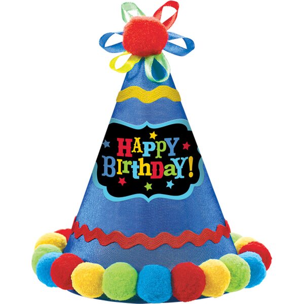 Party Cone Hat Birthday Brights Paper / Fabric Height 20.9 c