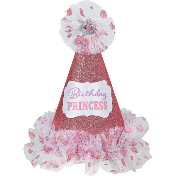 Party Cone Hat Birthday Princess Paper / Fabric Height 22.8 cm