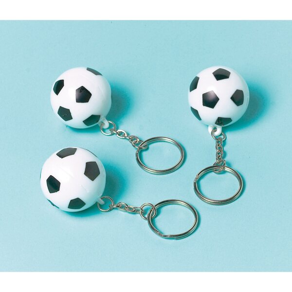 12 Key Chains Championship Soccer Plastic 2.8 x 2.8 cm