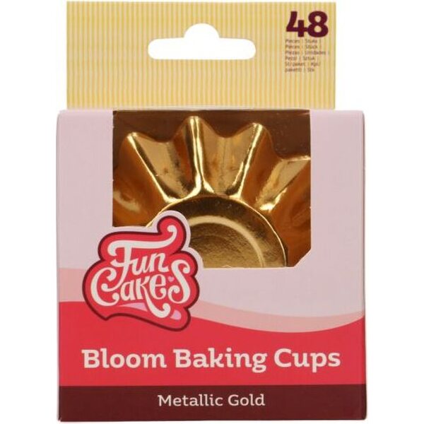 FunCakes Bloom Baking Cups Metallic Gold pk/48