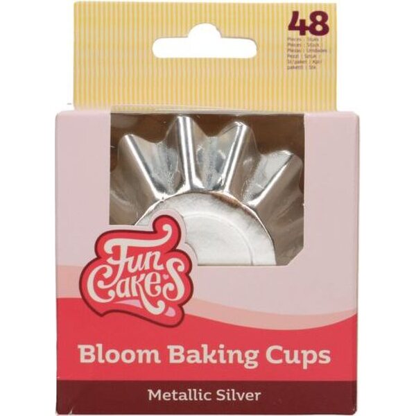 FunCakes Bloom Baking Cups Metallic Silver pk/48