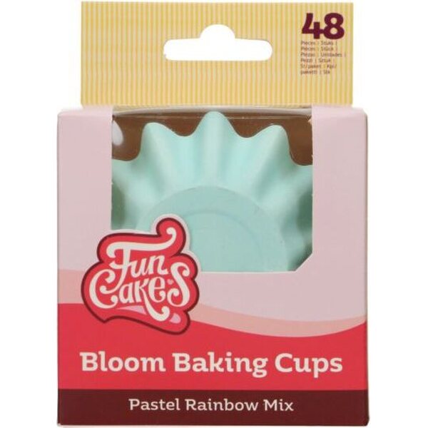 FunCakes Bloom Baking Cups Pastel Rainbow Mix pk/48