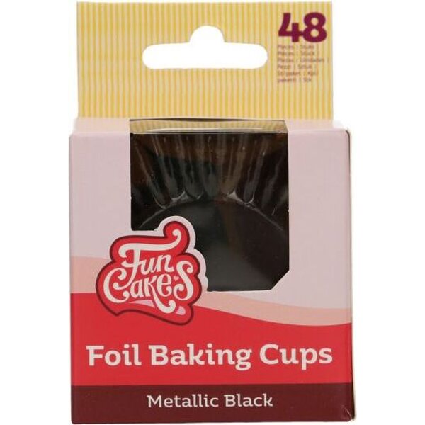 FunCakes Foil Baking Cups Metallic Black pk/48