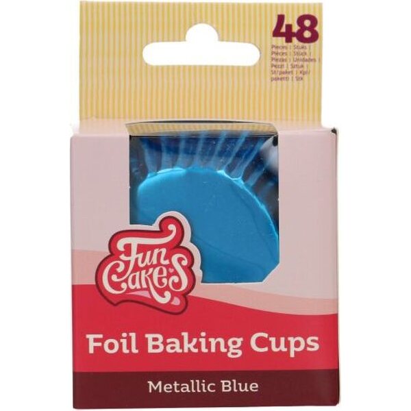 FunCakes Foil Baking Cups Metallic Blue pk/48