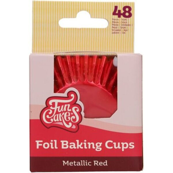 FunCakes Foil Baking Cups Metallic Red pk/48