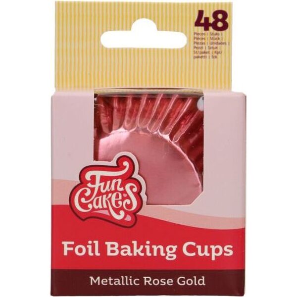 FunCakes Foil Baking Cups Metallic Rose Gold pk/48