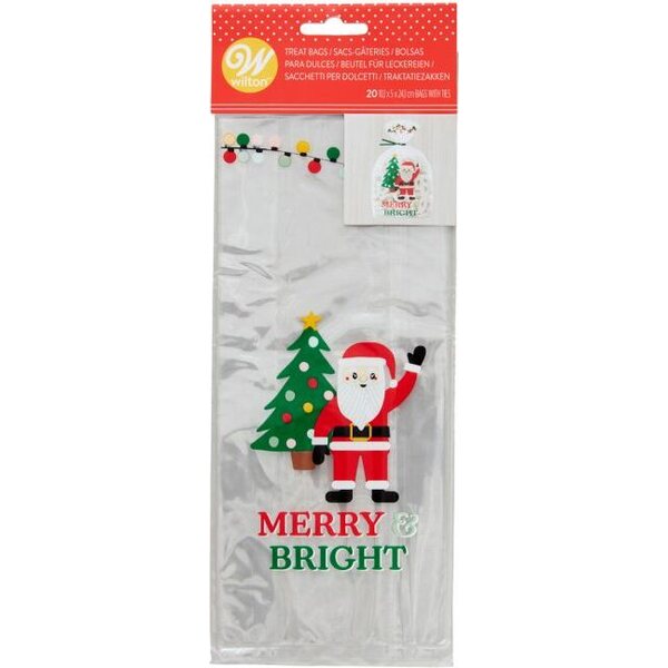 Wilton Treat Bags Santa Merry & Bright pk/20