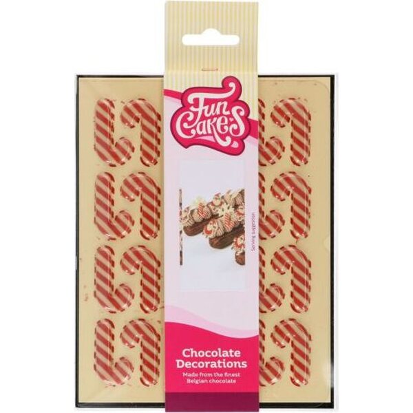 FunCakes Chocolate Decorations Candy Cane Set/24