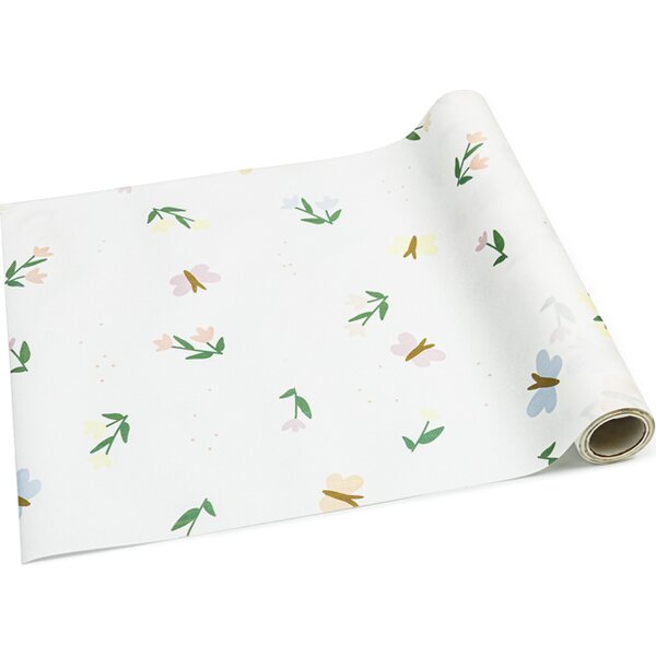 Nonwoven Runner Flowers and Butterflies, mix, 40 x 500 cm