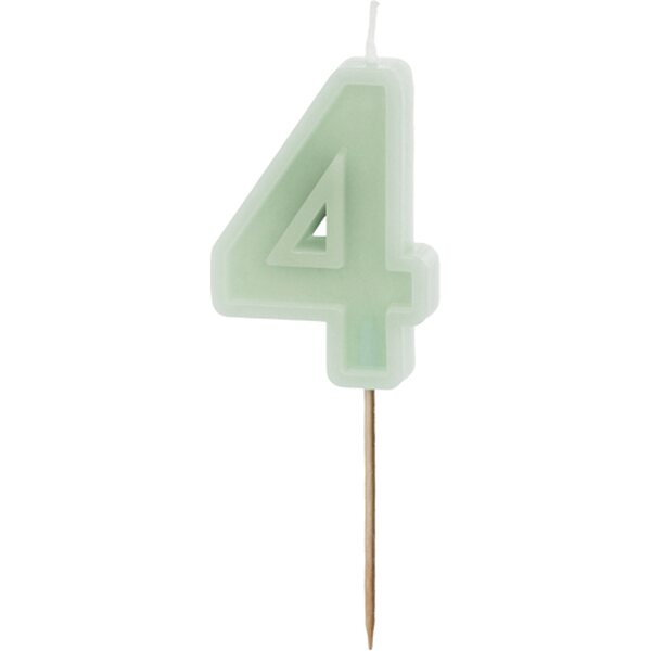 Birthday candle Number 4, green, 6 cm