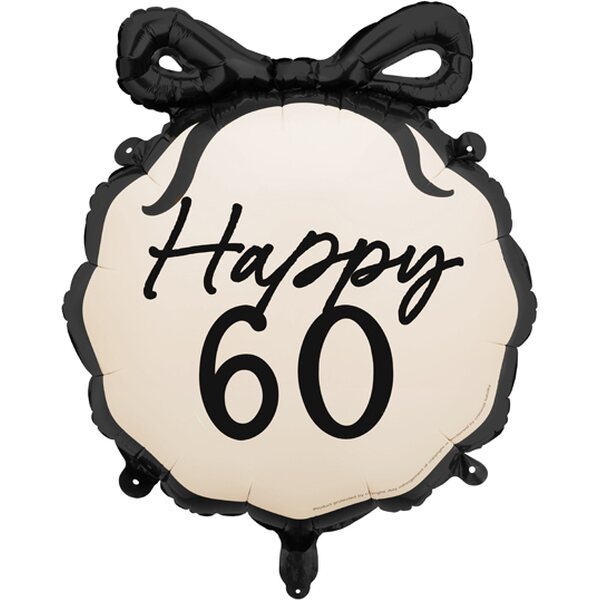 Foil Balloon Pill Happy 60, 47.5x45 cm, mix