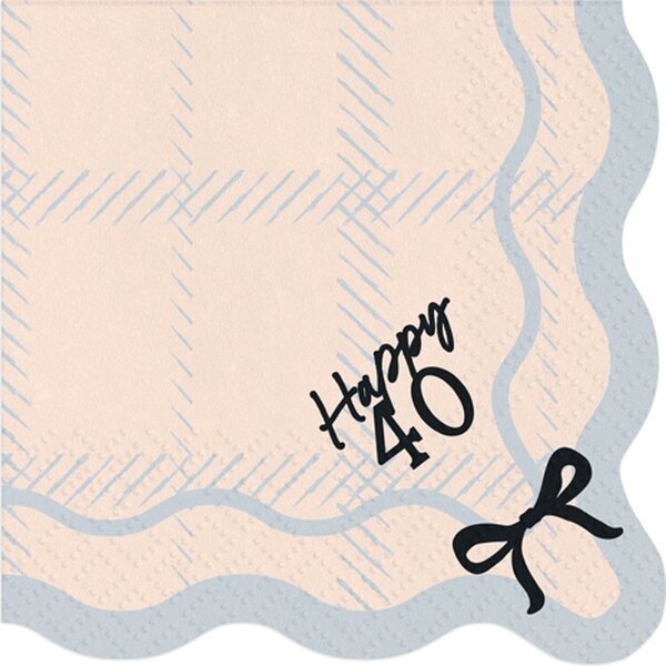 Happy 40 Napkins, 33x33 cm, mix  1pkt/12pc.