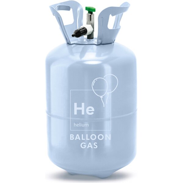 Helium tank, light blue, max 30 balloons