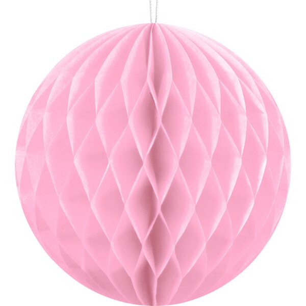 Paperinen kennopallo, vaaleanpunainen, 10 cm