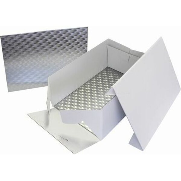 PME kakkulaatikko ja suorakaide hopea kakkualusta (3mm) 38 x 27,8 cm