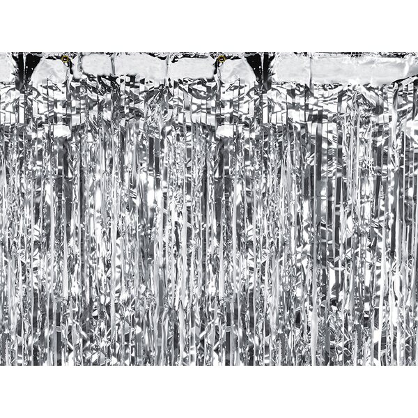 Party curtain, silver, 90 x 250cm