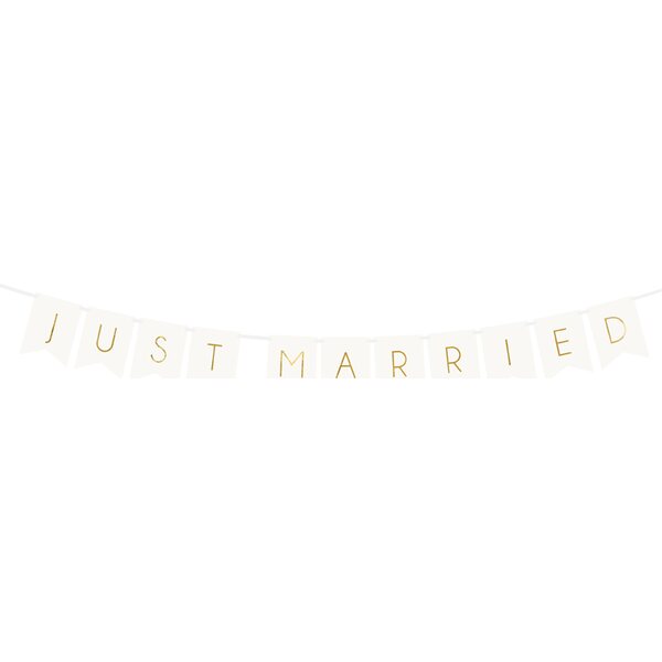 Banner Just Married, white, 15 x 155 cm