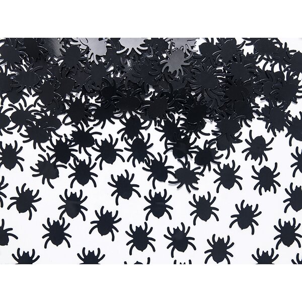 Confetti hämähäkit, musta 1,2 x 1,2 cm 15 g