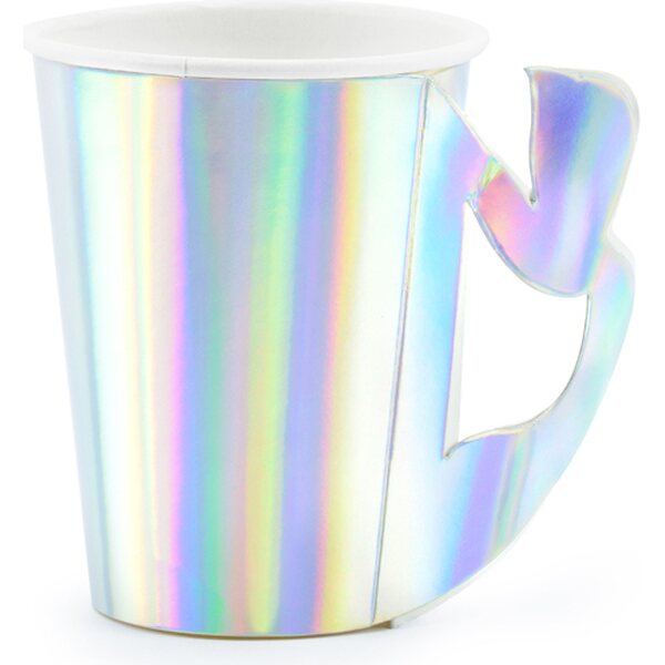 Paper cups Mermaid, iridescent, 220ml 1pkt/6pc.
