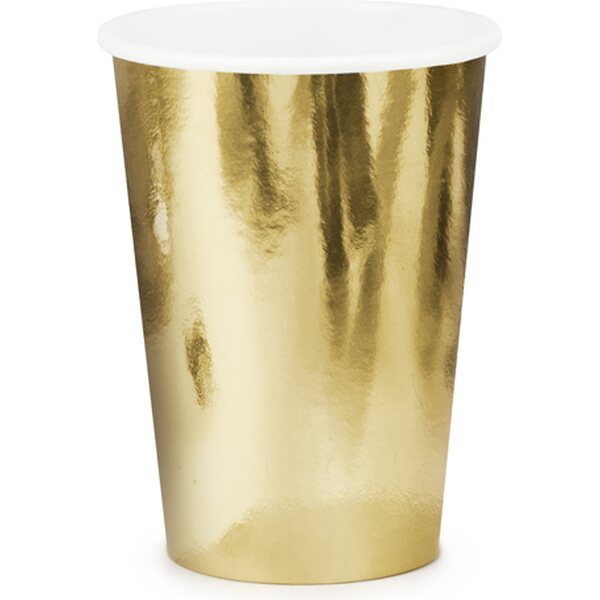 Cups, gold, 220ml:  1pkt/6pc.