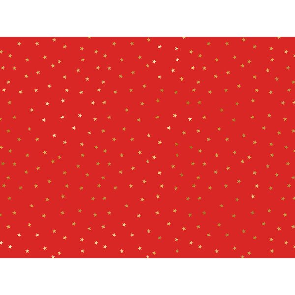 Lahjapaperi punainen, kultaiset tähdet 70 x 200 cm