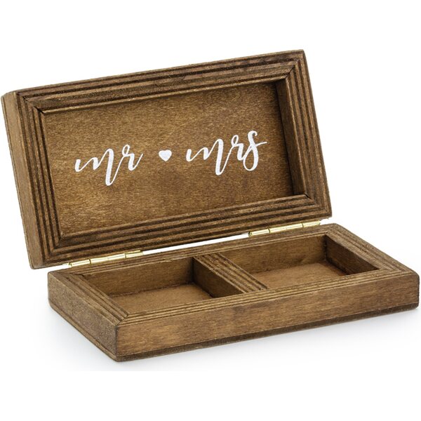 Wooden wedding ring box, 10x5,5cm