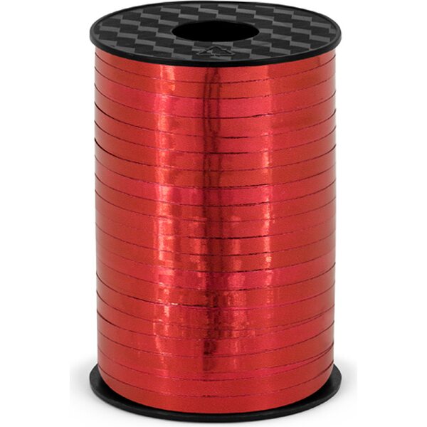 Plastic ribbon, red, 5mm/225m