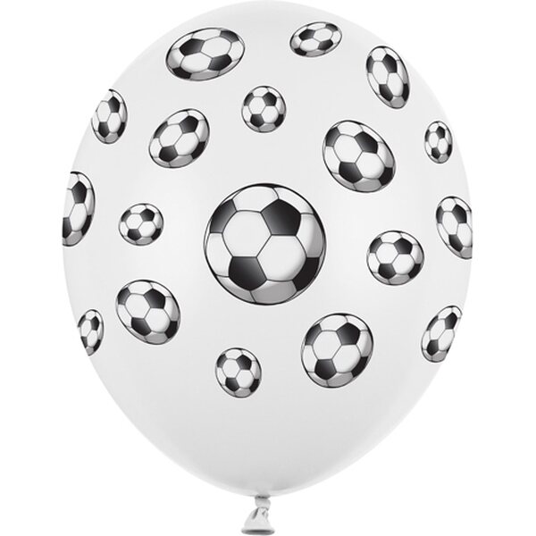 Balloons 30cm, Footballs, Pastel Pure White: 1pkt/6pc.