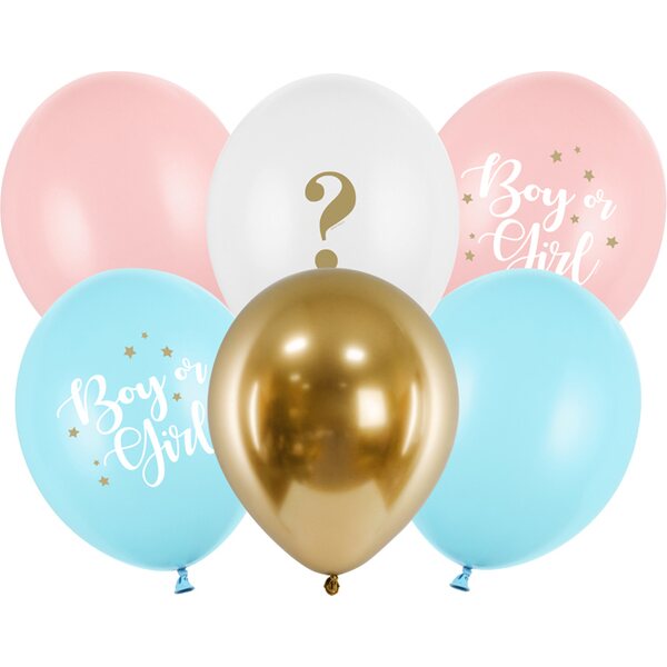 Balloons 30 cm,Boy or Girl, mix 1pkt/6pc