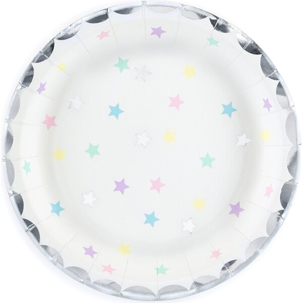 Plates Unicorn - Stars, 18 cm: 1ctn/25pkt 1pkt/6pc.
